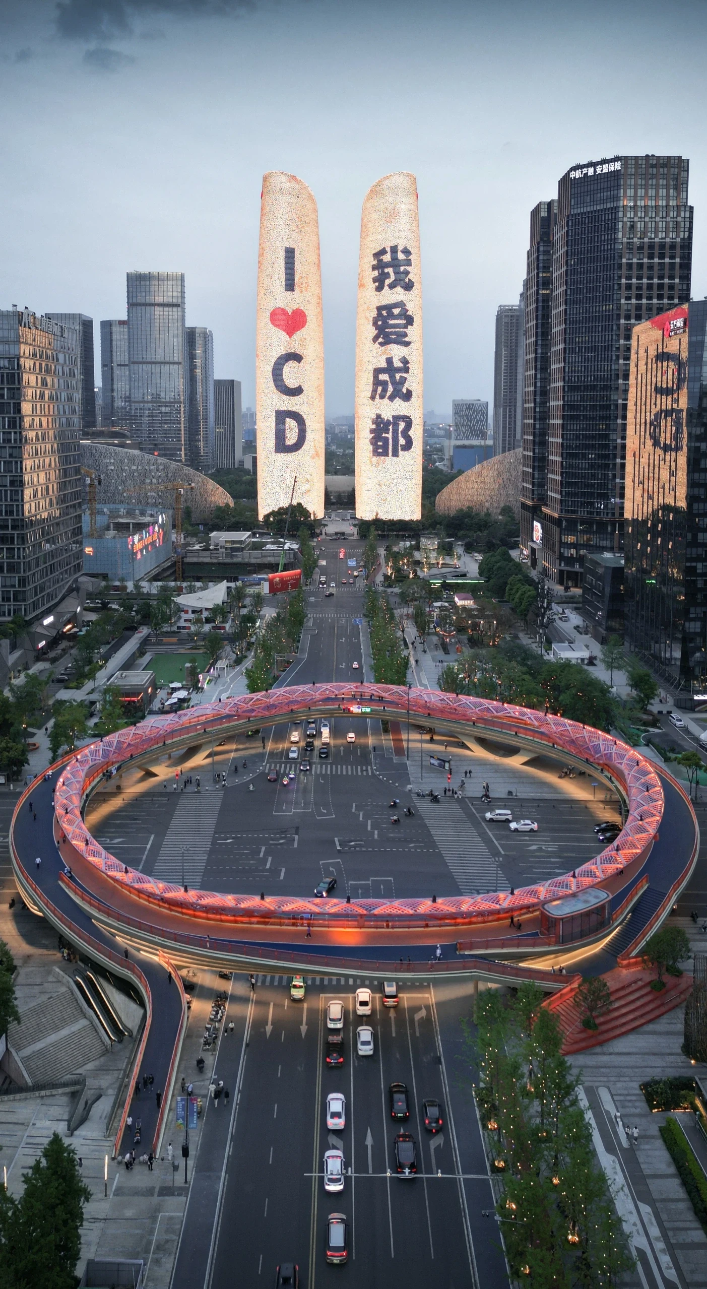 Traditional red lanterns along a Chengdu street with Sichuan-style architecture